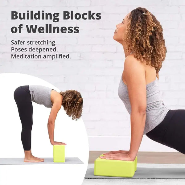 Set of Two High-Density Foam Yoga Blocks – Durable, Lightweight Support for Stretching, Balance & Flexibility