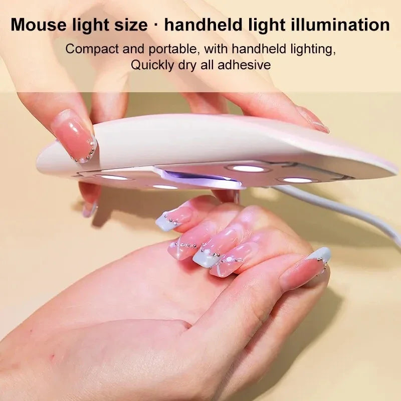 Mini Portable UV LED Nail Dryer Lamp - Fast, Lightweight, Pocket-Size Gel Curing Light for All Gel Nail Polishes USB Charging